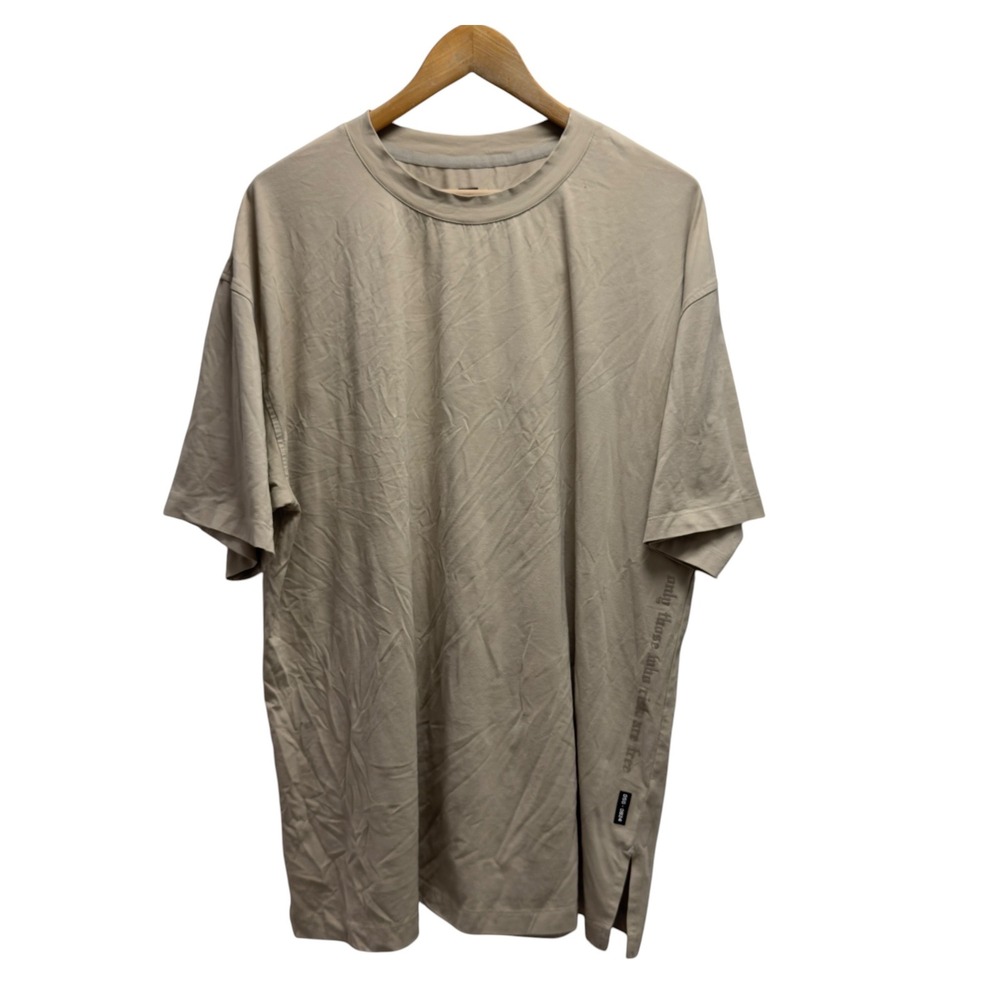 ASRV Mens Large Oversized Tan DSG-0824 Performance Supima Side Split T-Shirt euc